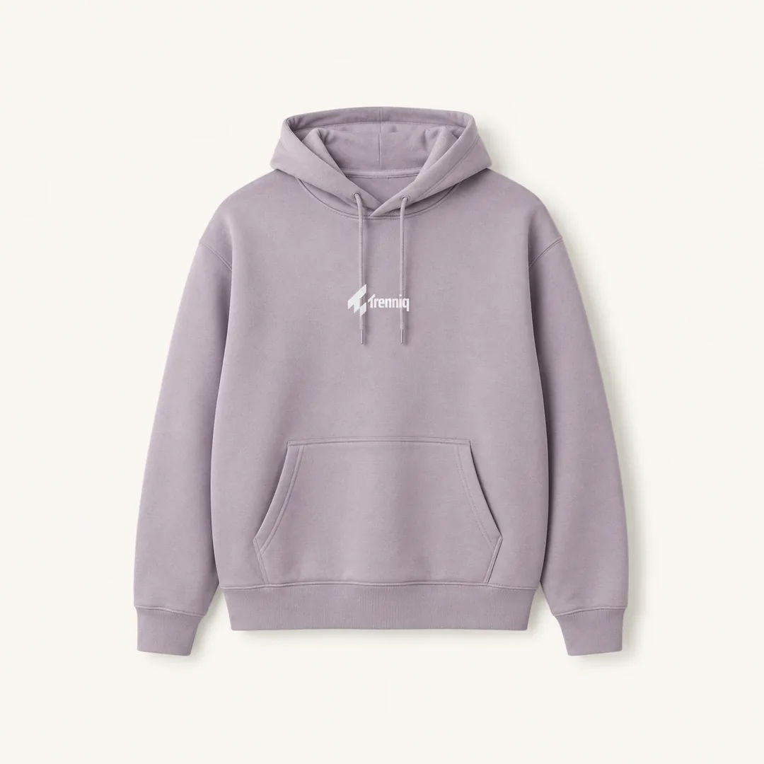 The Anchor — Trenniq lavender pullover hoodie with white chest logo