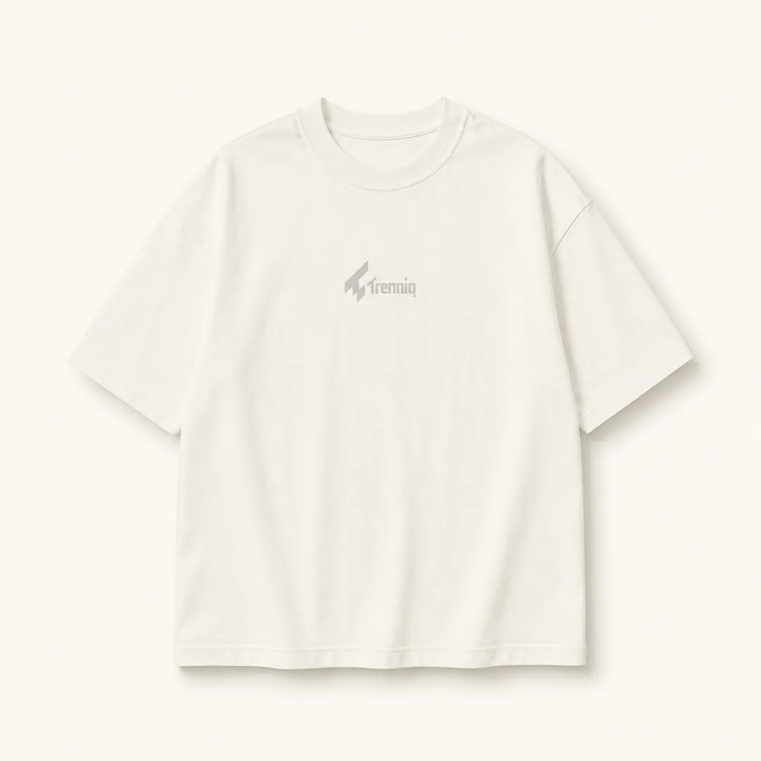 The Constant — Trenniq heavyweight off-white t-shirt with tonal chest logo